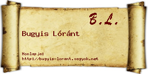 Bugyis Lóránt névjegykártya