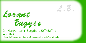 lorant bugyis business card